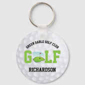 ゴルフボール – キーパーソナライズされたチェーン キーホルダー (正面)