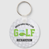ゴルフボール – キーパーソナライズされたチェーン キーホルダー (裏面)