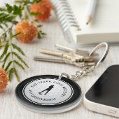 ゴルフボール ゴルファー 現代 モノグラム 可愛い ブラック スポーツ キーホルダー (正面右)