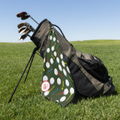 ゴルフボール&ティーゴルファーパターン（の模様が）あるモノグラム ゴルフタオル (グリーン)