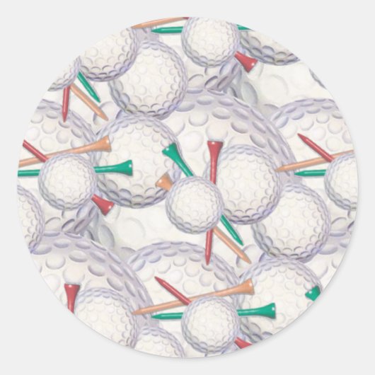 ゴルフボール&ティーステッカー ラウンドシール (正面)