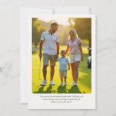 ゴルフボール&光沢のあるオーナメント・家族写真 シーズンカード (裏面)