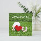 ゴルフボール  愛してるよ 緑 ハッピーバレンタインデー シーズンカード (スタンド正面)