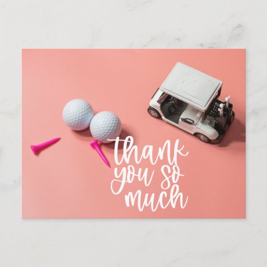 ゴルフボール 赤ちゃん女の子 ゴルファー 感謝の気持ちのポストカード ポストカード (正面)