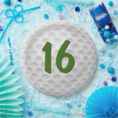 ゴルフボール 16歳の誕生日 紙皿 (パーティー)