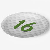 ゴルフボール 16歳の誕生日 紙皿 (アングル)