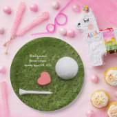 ゴルフボ結婚ールとティー（緑色が恋） ペーパープレート (パーティー)