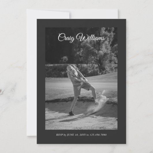 ゴルフマガジン誕生日招待状、おもしろいゴルフ招待状 招待状 (裏面)