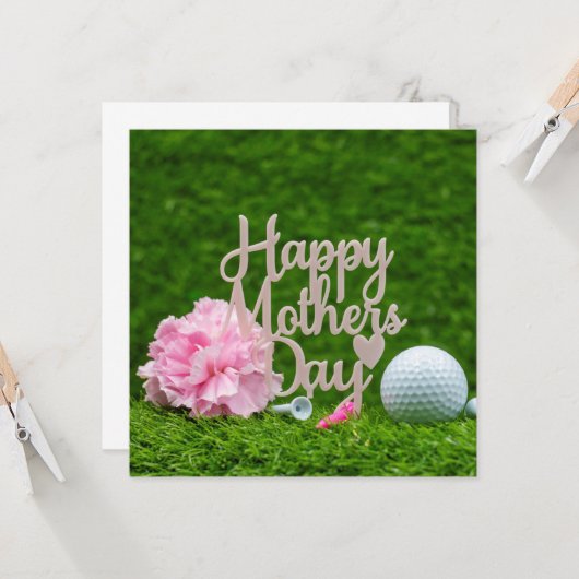 ゴルフマザーズデイとゴルフティー私はあなたを愛している カード (正面/裏面インサイチュ)