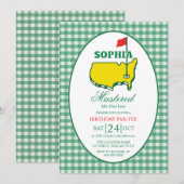 ゴルフマスター誕生日パーティー招待状 招待状 (正面/裏面)