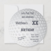 ゴルフミニゴルフパットパットゴルフ誕生日パーティー 招待状 (正面)