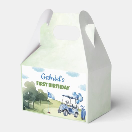 ゴルフミニテーマボーイバースデーパーティーお願いボックス フェイバーボックス (裏面サイド)