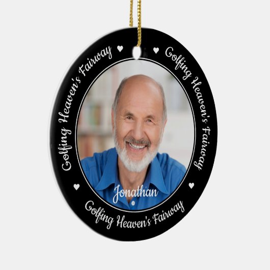 ゴルフメモリアル記念天国ゴルファー写真 セラミックオーナメント (右)