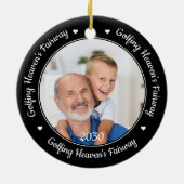 ゴルフメモリアル記念天国ゴルファー写真 セラミックオーナメント (裏面)