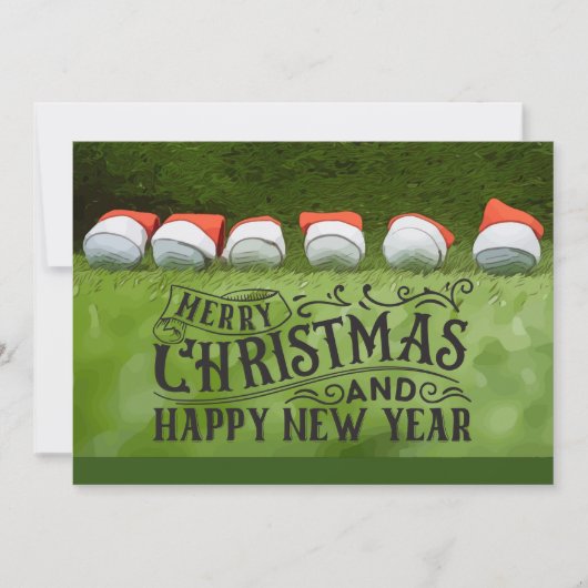 ゴルフメリークリスマスと幸せな新年 シーズンカード (正面)