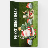ゴルフメリークリスマスゴルフボール衣服サンタハット 横断幕 (縦)