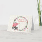 ゴルフメリークリスマスゴーファーとクリスマスリース カード (正面)