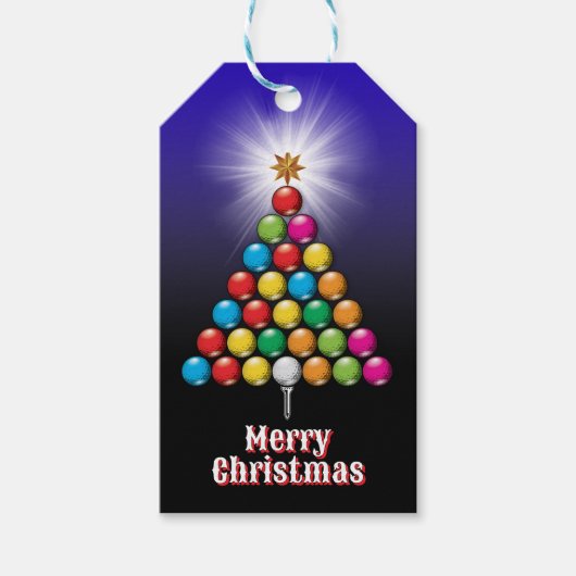 ゴルフメリークリスマスホリデイデザイン ギフトタグ (正面)
