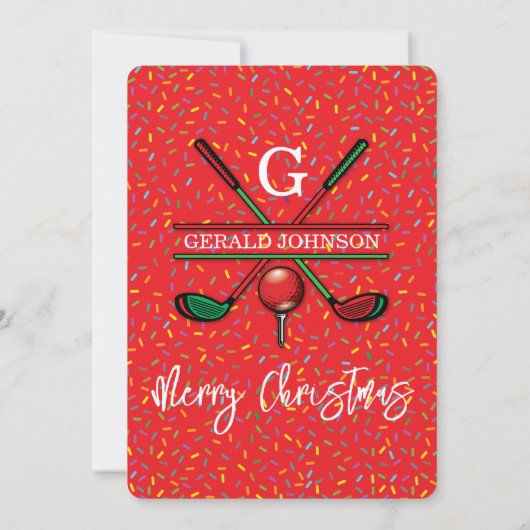 ゴルフメリークリスマスホリデイデザイン 招待状 (裏面)