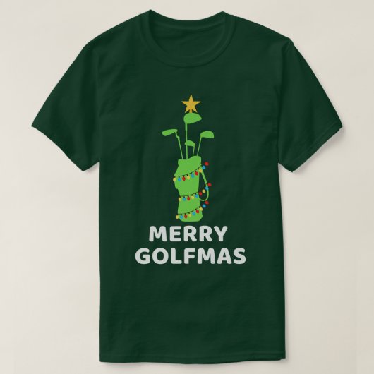 ゴルフメリーマスゴルフクラブクリスマスツリーゴおもしろいルフィ Tシャツ (デザイン正面)
