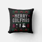 ゴルフメリーマスゴルフゴルファー醜いクリスマス クッション (正面)