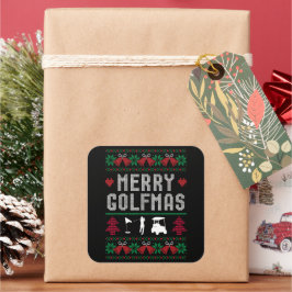 ゴルフメリーマスゴルフゴルファー醜いクリスマス スクエアシール