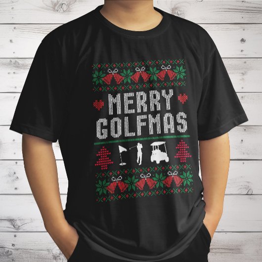 ゴルフメリーマスゴルフゴルファー醜いクリスマス Tシャツ
