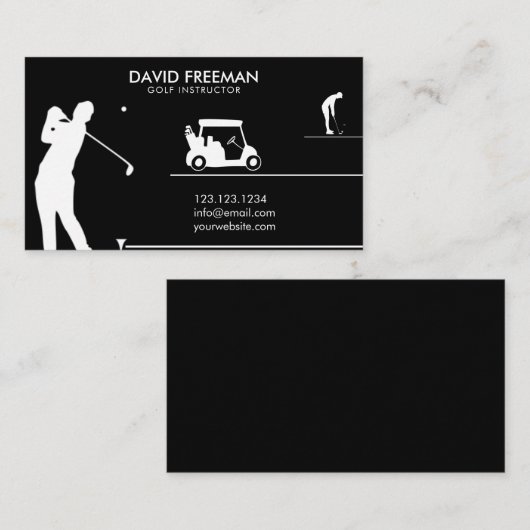 ゴルフモダンァー&カートブラックゴルフインストラクター 名刺 (正面/裏面)