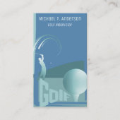 ゴルフモダンインストラクターゴルフ青ビジネスカード 名刺 (正面)