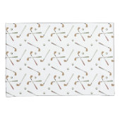 ゴルフモダンゴルファーのクラブボールパターンホワイト 枕カバー (正面右)