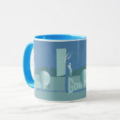 ゴルフモダンゴルファーのブルーギフト マグカップ (正面左)