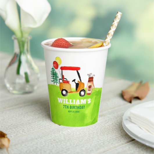 ゴルフモダンゴルファーズパルティー子供の誕生日 紙コップ (インサイチュ)