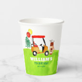 ゴルフモダンゴルファーズパルティー子供の誕生日 紙コップ (裏面)