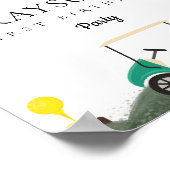 ゴルフモダンバースデーパーティー歓迎サイングリーン ポスター (角)