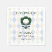 ゴルフモダンブルーボーイズスポーツ1stバースデーパーティー スタンダードカクテルナプキン (正面)