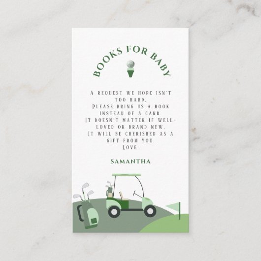 ゴルフモダンベビーシャワー エンクロージャーカード (正面)