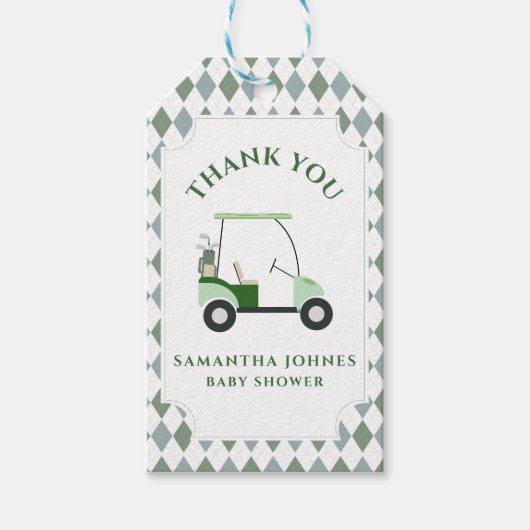 ゴルフモダンベビーシャワー ギフトタグ (正面)