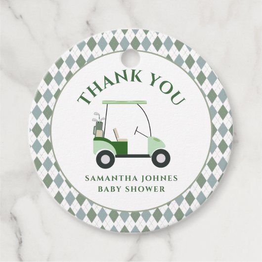 ゴルフモダンベビーシャワー フェイバータグ (正面)