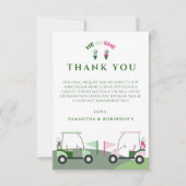 ゴルフモダンベビージェンダーがパー・ティーを明らかにする サンキューカード (正面)