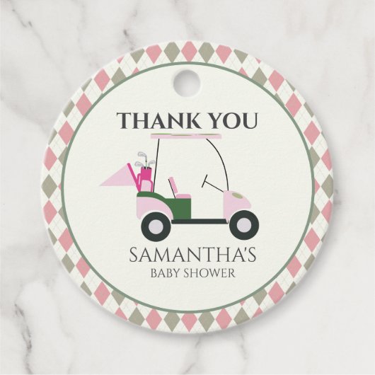 ゴルフモダンベビージェンダーがパー・ティーを明らかにする フェイバータグ (正面)