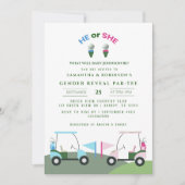 ゴルフモダンベビージェンダーリビールパーティー招待状 招待状 (正面)