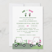 ゴルフモダンベビージェンダーリビールパーティー招待状 招待状 (正面)