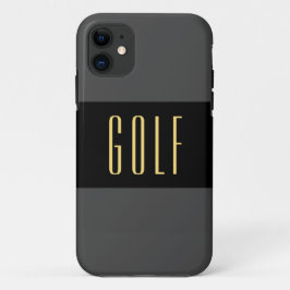 ゴルフモダンワイドスポーティはっきりしたグレイストライプブラック iPhone 11 ケース