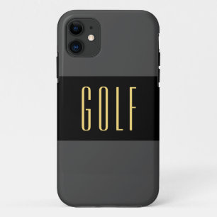 ゴルフモダンワイドスポーティはっきりしたグレイストライプブラック iPhone 11 ケース