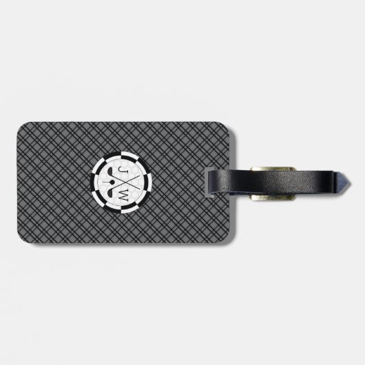 ゴルフモダン用具モチーフ及びモノグラム ラゲッジタグ (裏面横)