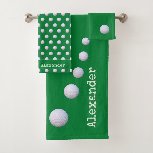 ゴルフモノグラムのグリーン バスタオルセット (インサイチュ)