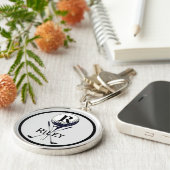 ゴルフモノグラムのティーキーチェーン キーホルダー (側面)