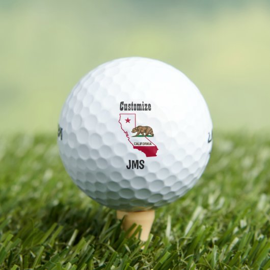 ゴルフモノグラムカリフォルニアマップフラグ ゴルフボール (インサイチュ 木)