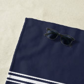 ゴルフモノグラムゴルファーモダンスポーツプロブルーキュート ビーチタオル (インサイチュ)