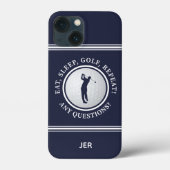 ゴルフモノグラムプロゴルファーモダンスポーツブルーかわいい Case-Mate iPhoneケース (裏面)